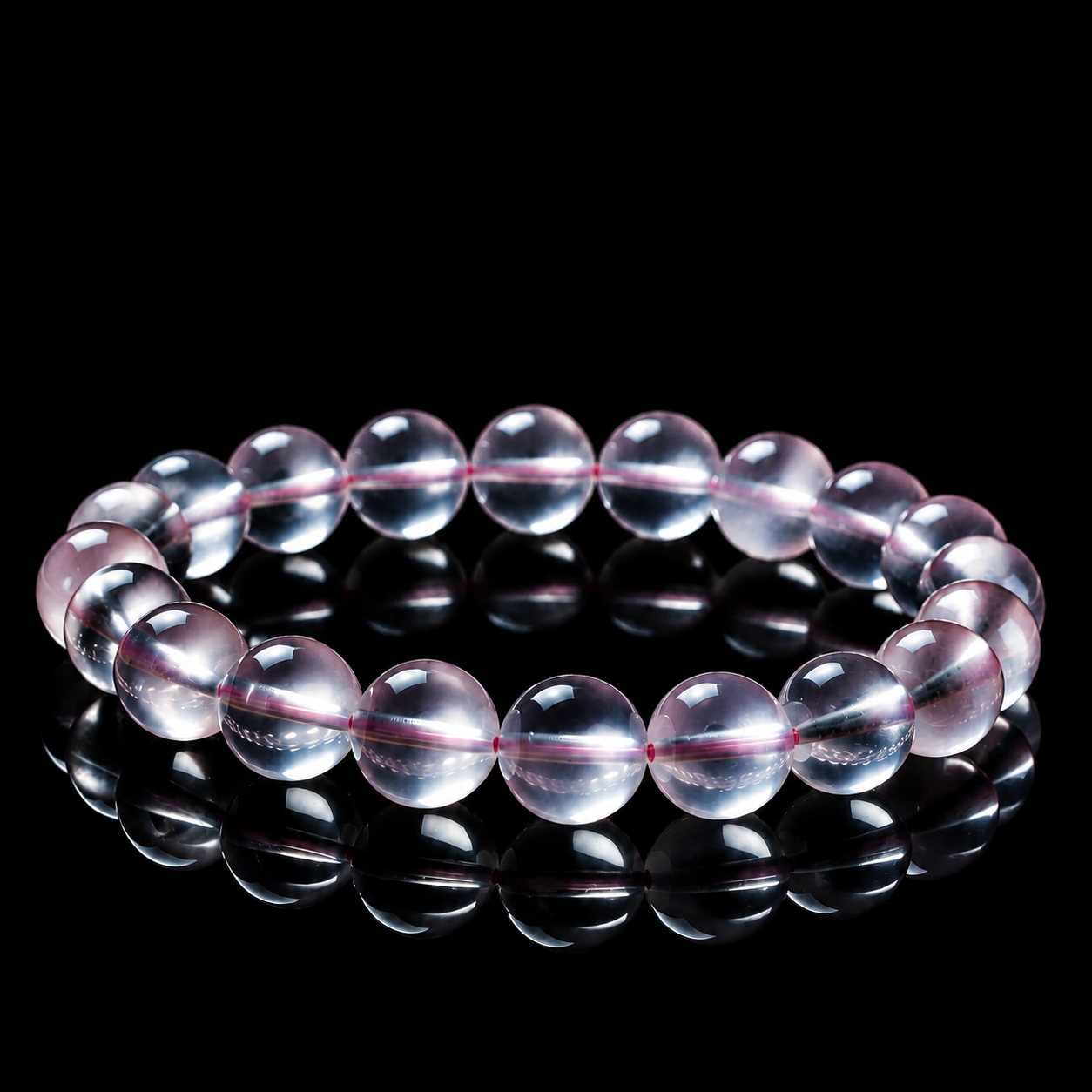 1首图 Natural Rose Quartz with Star Effect Bracelet - Image 1